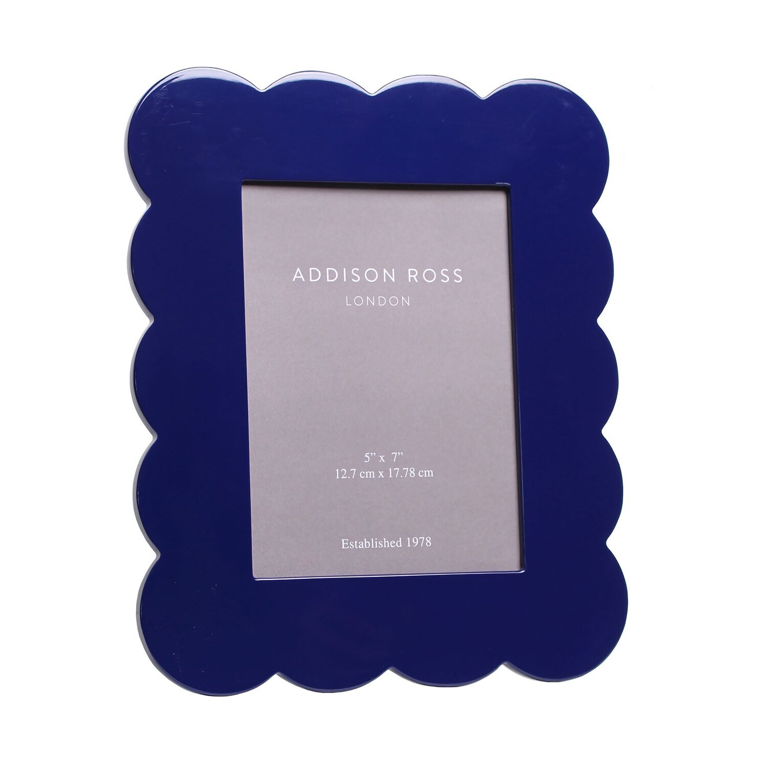 Addison Ross Navy Scalloped Lacquer Photo Frame 5 x 7 Inch Lacquer FR11002