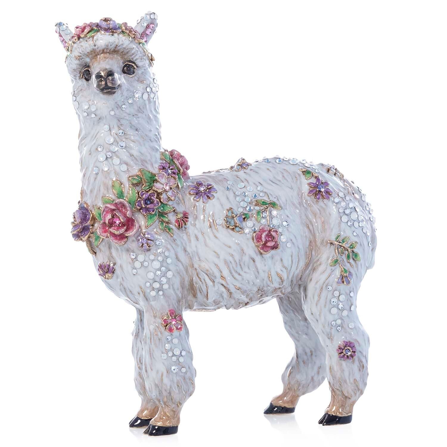 Jay Strongwater Flowery Llama Figurine SDH1960-256