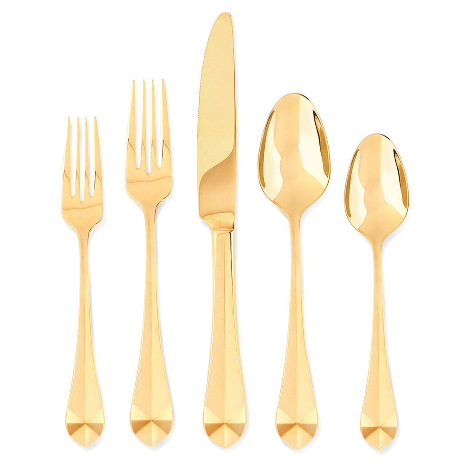 Hampton Forge Belvoir Full Gold 18/10 5 Piece Flatware Set AFD65Q05AR, MPN: AFD65Q05AR, 733652150754