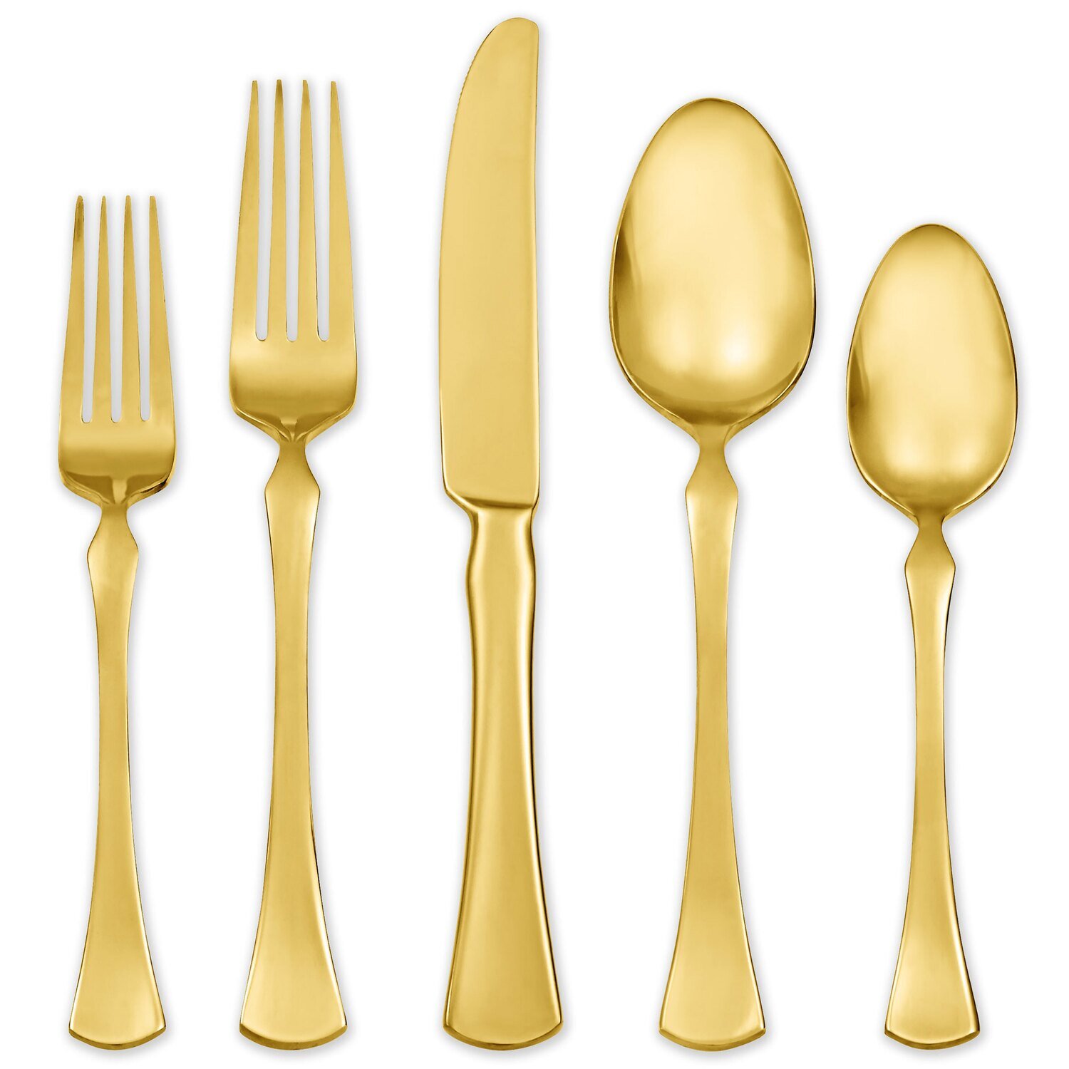 Hampton Forge Refined Gold Titanium 18/10 20 Piece Flatware Set EFB20G20QT, MPN: EFB20G20QT, 733652…