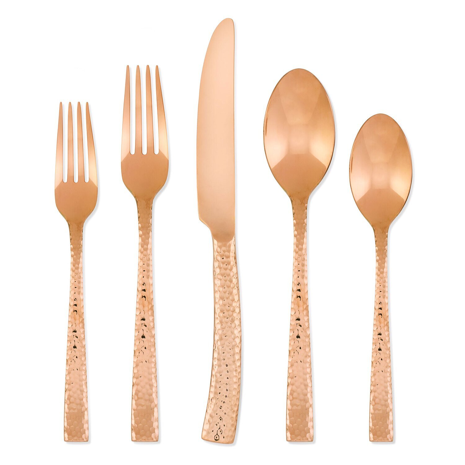 Hampton Forge Paris Hammered Copper Titan 18/10 20 Piece Flatware Set EFB89C20QT, MPN: EFB89C20QT, …