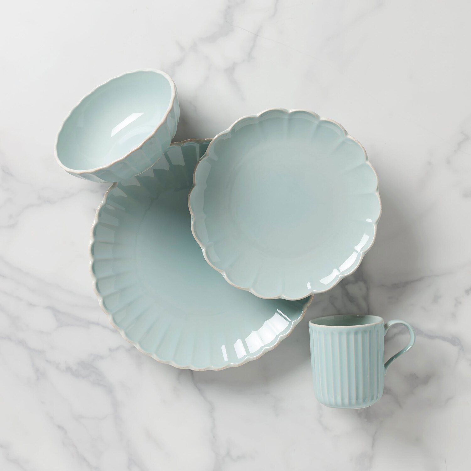 Lenox Frnch Perle Scallop Iceblue 4Pps 894512, MPN: 894512, 194372024426