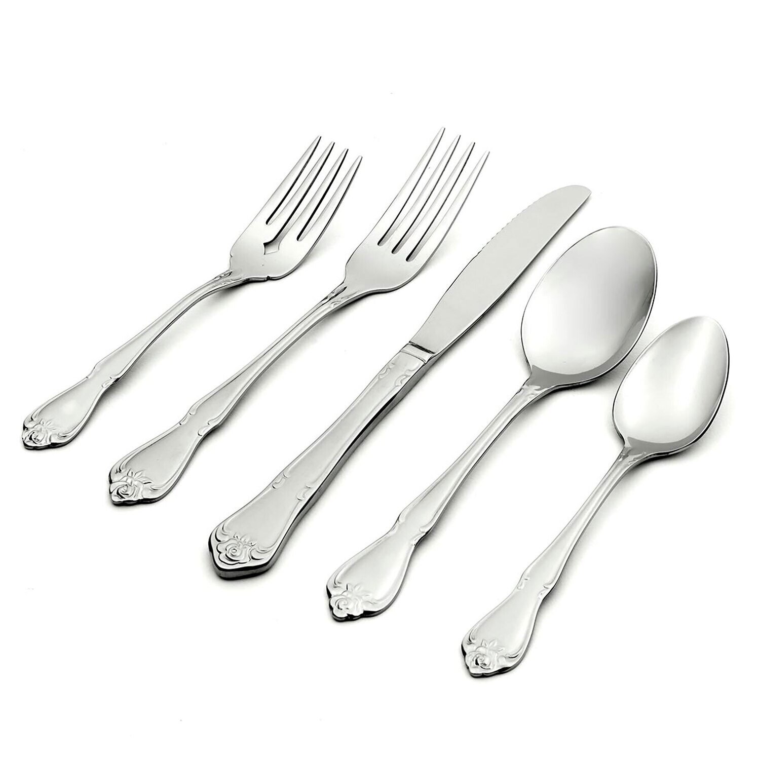 Oneida True Rose 45 Piece Flatware Set Service For 8 B552045D, MPN: B552045D, 749956132303