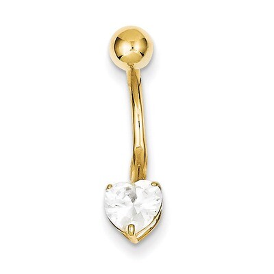 6X6 Heart Belly Dangle 10k Gold 10BD106, MPN: 10BD106, 191101730726