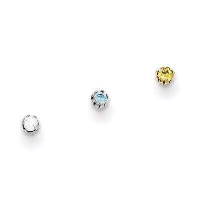 1.5mm Set Of 3 Nose Studs 10k Gold 10BD101, MPN: 10BD101, 883957966755