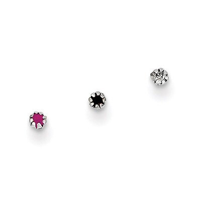 1.5mm Set Of 3 Nose Studs 10k White Gold 10BD100, MPN: 10BD100, 886774043630