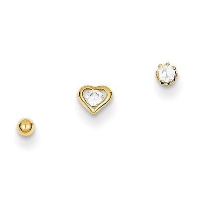 Set Of 3 Nose Studs 10k Gold 10BD104, MPN: 10BD104, 883957950914