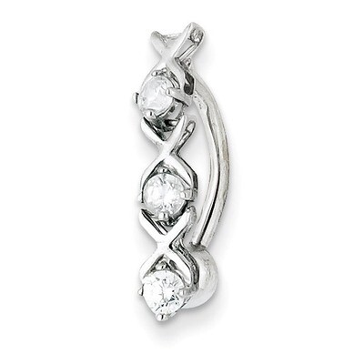 Synthetic Diamond Xoxo Belly Dangle 10k White Gold 10BD141, MPN: 10BD141, 886774036915
