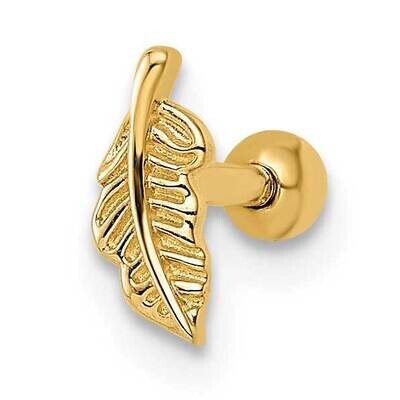 Leaf Labret Stud 14k Gold BD174, MPN: BD174, 883957185521