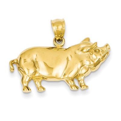 Pot Belly Pig Pendant 14k Gold C3522, MPN: C3522, 637218001071