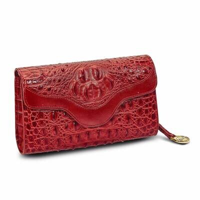 Top Grain Leather Croc Texture Rfid Blocking Red Clutch/Crossbody Bag JLL104-R, MPN: JLL104-R,