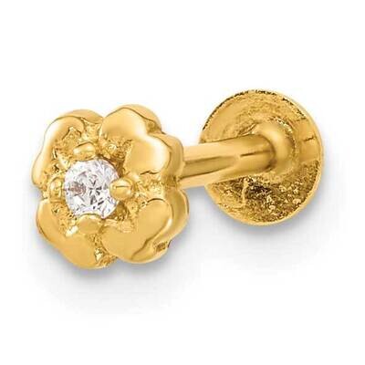 19 Gauge Flower CZ Diamond Cartilage Body Jewelry 14k Gold BD181, MPN: BD181, 883957182933