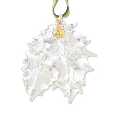 Holly Leaves 24k Dipped Berries Leaf Ornament Silver Dipped GM3843, MPN: GM3843, 810391013813