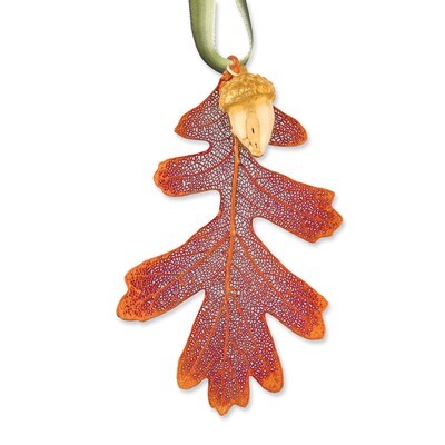 Oak Leaf 24k Dipped Acorn Decorative Leaf Iridescent Copper Dipped GM3897, MPN: GM3897, 810391016012