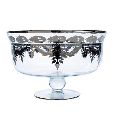 Arte Italica Vetro Platinum Large Footed Bowl VP4831
