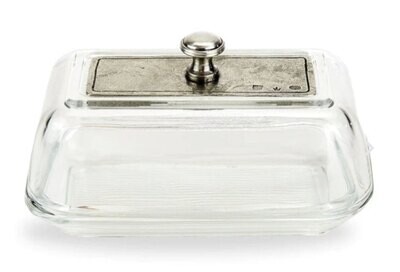 Arte Italica Vintage Glass Butter Dish VIN6758
