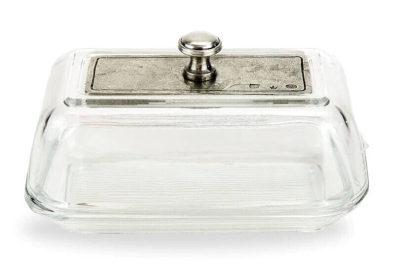 Arte Italica Vintage Glass Butter Dish VIN6758