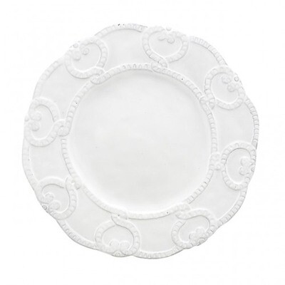 Arte Italica Bella Bianca Antique Lace Salad Dessert Plate BBS1007