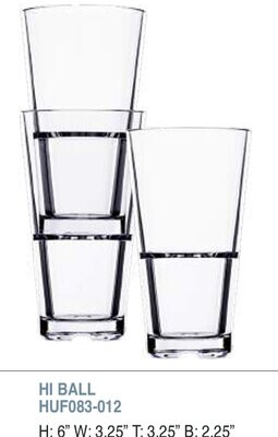 Bold Club Stack 14oz Hi-Ball Unbreakable Glass Set of 6