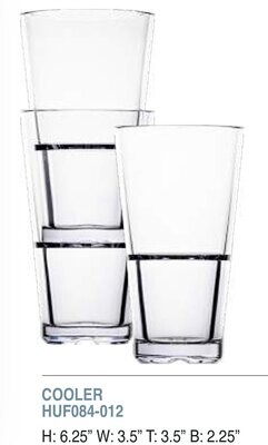 Bold Club Stack 16oz Cooler Unbreakable Glass Set of 6