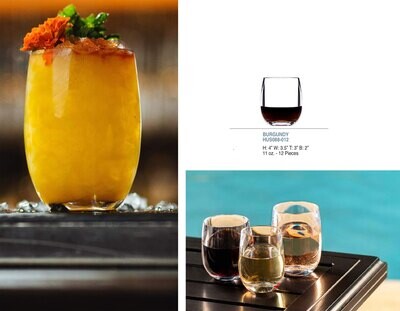 Bold Oasis 11oz Burgundy Unbreakable Glass Set of 6