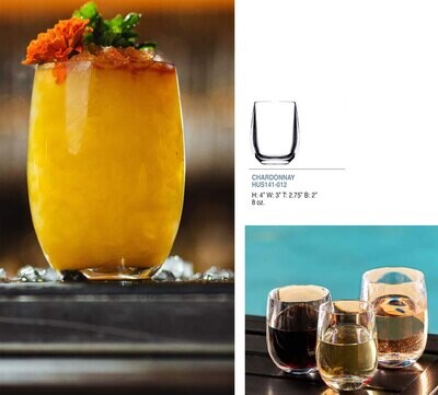 Bold Oasis 8oz Chardonnay Unbreakable Glass Set of 6