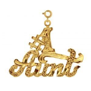 Dazzlers Jewelry Number One Aunt Pendant Necklace Charm Bracelet in Yellow, White or Rose Gold 9972…