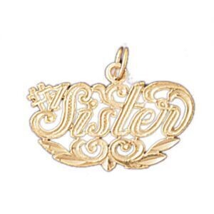 Dazzlers Jewelry Number One Sister Pendant Necklace Charm Bracelet in Yellow, White or Rose Gold 99…