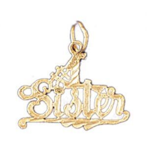 Dazzlers Jewelry Number One Sister Pendant Necklace Charm Bracelet in Yellow, White or Rose Gold 99…