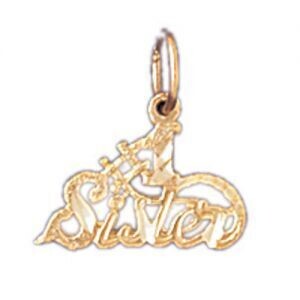 Dazzlers Jewelry Number One Sister Pendant Necklace Charm Bracelet in Yellow, White or Rose Gold 99…