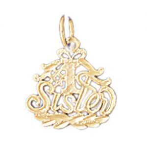 Dazzlers Jewelry Number One Sister Pendant Necklace Charm Bracelet in Yellow, White or Rose Gold 99…