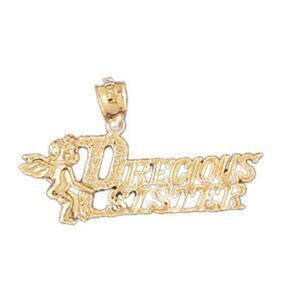 Dazzlers Jewelry Precious Sister Pendant Necklace Charm Bracelet in Yellow, White or Rose Gold 9948…