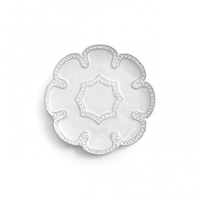 Arte Italica Bella Bianca Beaded Canape Plate BBS1015