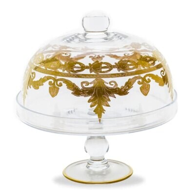 Arte Italica Vetro Gold Cake Stand with Dome SR106SOZ