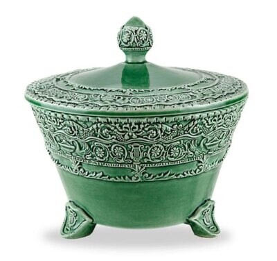 Arte Italica Renaissance Italian Green Footed Bowl with Lid REN507G