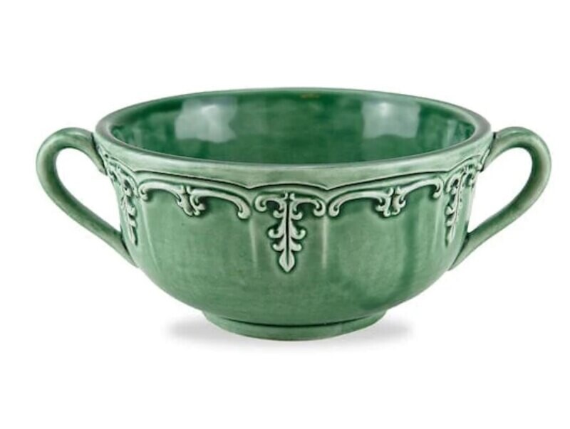 Arte Italica Renaissance Italian Green 2 Handled Soup Bowl REN503G