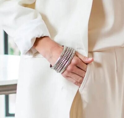 Arte Italica Pewter Bangle Bracelets Small Set of 2 PBBSM