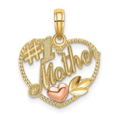 Heart with #1 Mother Charm 14k Two-tone Gold K9211, MPN: K9211, 637218083763