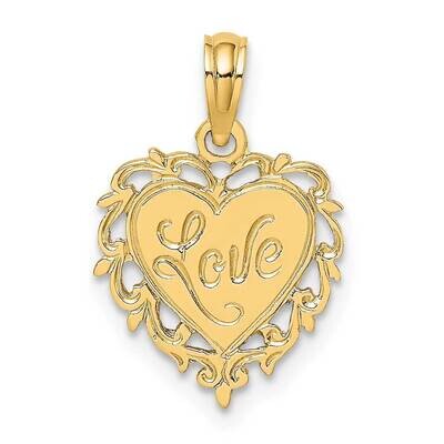 Love In Heart Charm 14k Gold K7098, MPN: K7098, 637218006427