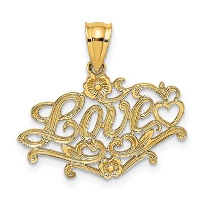 Love with Heart Charm 14k Gold D3857, MPN: D3857, 637218024100