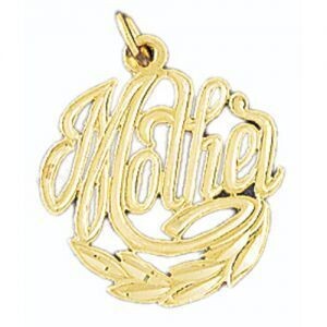 Dazzlers Jewelry Mother Pendant Necklace Charm Bracelet in Yellow, White or Rose Gold 9762, MPN: DZ…