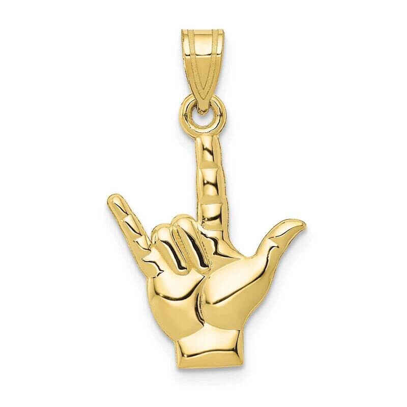 I Love You Hand/Sign Language Charm 10k Gold Polished 10K1742