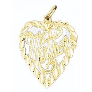 Dazzlers Jewelry Mother Pendant Necklace Charm Bracelet in Yellow, White or Rose Gold 9746, MPN: DZ…