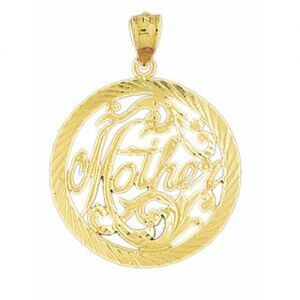 Dazzlers Jewelry Mother Pendant Necklace Charm Bracelet in Yellow, White or Rose Gold 9742, MPN: DZ…