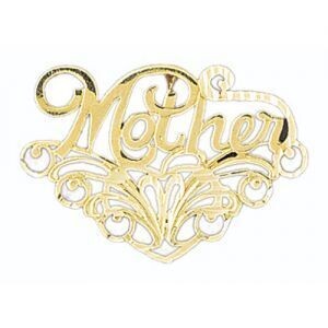 Dazzlers Jewelry Mother Pendant Necklace Charm Bracelet in Yellow, White or Rose Gold 9740, MPN: DZ…