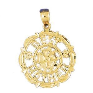 Dazzlers Jewelry Best Mother Pendant Necklace Charm Bracelet in Yellow, White or Rose Gold 9840, MP…