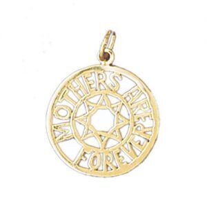Dazzlers Jewelry Mother Are Forever Pendant Necklace Charm Bracelet in Yellow, White or Rose Gold 9…