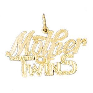 Dazzlers Jewelry Mother Of Twins Pendant Necklace Charm Bracelet in Yellow, White or Rose Gold 9827…