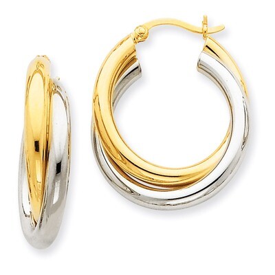 Double Hoop Earrings 14k Gold Z797, MPN: Z797, 883957324708