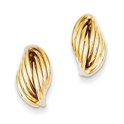 Fancy Post Earrings 14k Gold Polished Z362, MPN: Z362, 886774138213